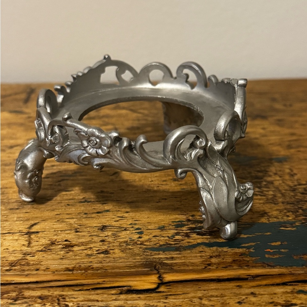 Elegant Pewter Decorative Stand